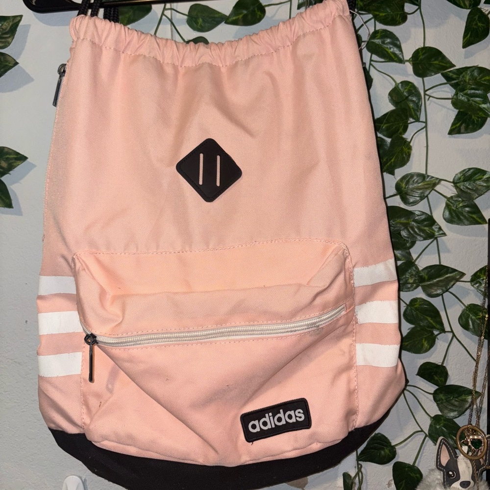 Adidas Light Pink Drawstring Bag - image 1
